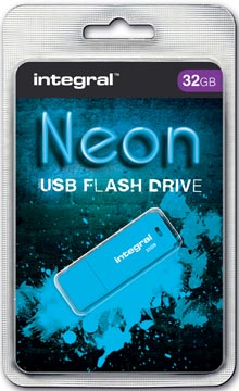 [32NEONB] Integral neon clé usb 2.0, 32 go, bleu