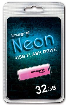 [32NEONP] Integral neon clé usb 2.0, 32 go, rose