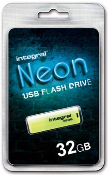 [32NEONY] Integral neon clé usb 2.0, 32 go, jaune