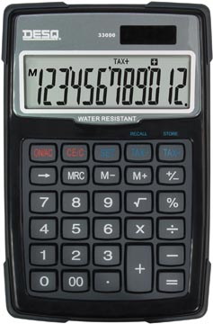 [33000] Desq calculatrice de bureau 33000, imperméable à l'eau et résistante à la poussière, noir