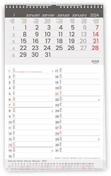 [330214] Calendrier mois memo-manager, 4 langues, 2024