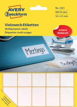 [3321] Avery zweckform 3321 étiquettes mini, ft 32 x 23 mm, 560 étiquettes, blanc