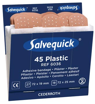 [33503] Salvequick recharge pour distribiteur de pansement adhésif, plâtres plaqtiques, paquet de 6 recharges