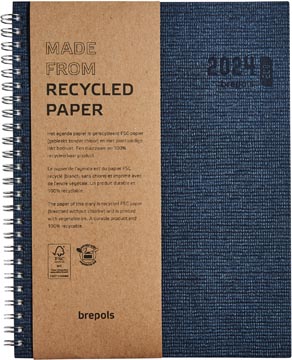 [3377843] Brepols agenda ecotiming, kazar, bleu à reliure spirale