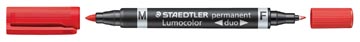 [348-2] Staedtler lumocolor duo 348, marqueur permanent, rouge