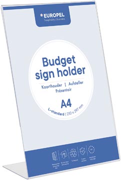 [351000] Europel présentoir de documents budget, pied en l, ft a4