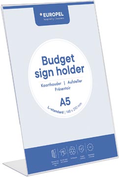 [351001] Europel présentoir de documents budget, pied en l, ft a5