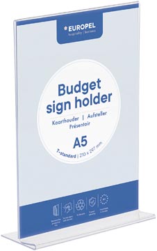 [351006] Europel présentoir de documents budget, pied en t, ft a5
