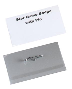 [356467] Star badge avec épingle ft 40 x 75 mm, boîte de 100 pièces