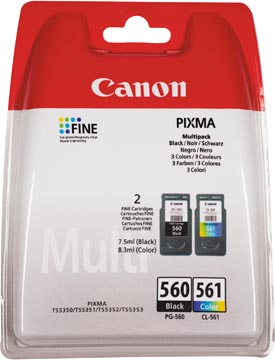 [3713C06] Canon cartouche d'encre pg-560/cl-561, 180 pages, oem 3713c006, 4 couleurs