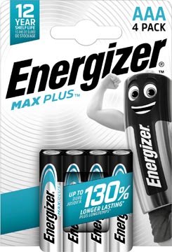 [3746107] Energizer piles max plus aaa/lr03/e92, blister de 4