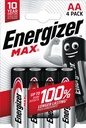Energizer piles max aa, blister de 4 pièces