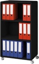 Paperflow meuble mobile multifonctionnel, 3 compartiments, noir