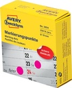 Avery marking dots, diamètre 19 mm, rouleau avec 250 pièces, rouge