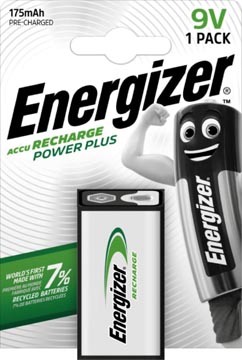 [3877107] Energizer piles rechargeable power plus 9v/hr22/175, sous blister