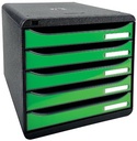 Exacompta bloc à tiroirs iderama big box+ noir/vert pomme