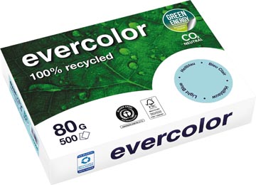 [40006C] Clairefontaine evercolor, papier couleur recyclé, a4, 80g, 500 feuilles, bleu vif