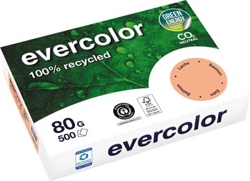 [40015C] Clairefontaine evercolor, papier couleur recyclé, a4, 80g, 500 feuilles, saumon