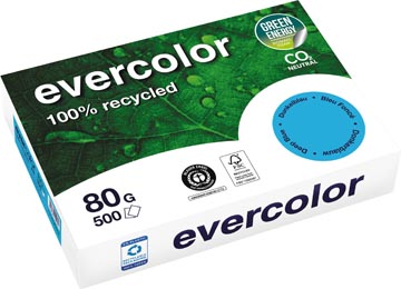 [40022C] Clairefontaine evercolor, papier couleur recyclé, a4, 80g, 500 feuilles, bleu foncé