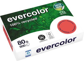 [40029C] Clairefontaine evercolor, papier couleur recyclé, a4, 80g, 500 feuilles, framboise