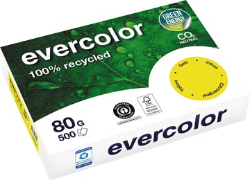 [40031C] Clairefontaine evercolor, papier couleur recyclé, a4, 80g, 500 feuilles, jonquille