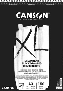 [C400039087] Canson bloc de dessin xl 150g/m² ft a3, 40 feuilles, noir