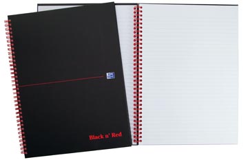 [4047651] Oxford black n' red cahier spiralé en carton, 140 pages ft a5, ligné