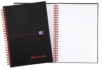 [4047655] Oxford black n' red cahier spiralé en plastique, 140 pages ft a5, ligné