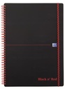 Oxford black n' red cahier spiralé en plastique, 140 pages ft a5, quadrillé 5 mm