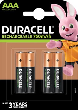 [4090231] Duracell piles recharge plus, aaa, blister de 4 pièces