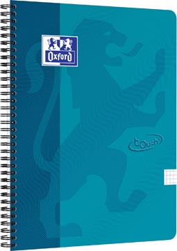 [4103996] Oxford school touch bloc spirale, ft a4, 140 pages, quadrillé 5 mm, bleu (aqua)
