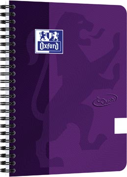 [4104101] Oxford school touch bloc spirale, ft a5, 140 pages, blanc, pourpre