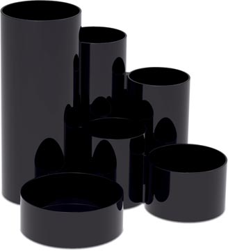 [4115590] Maul organisateur de bureau tubo, 6 compartiments, ø15x12.5cm, plumier noir