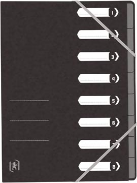[4116252] Elba oxford top file+ trieur, 8 compartiments, avec des élastiques, noir
