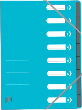 [4116254] Elba oxford top file+ trieur, 8 compartiments, avec des élastiques, bleu clair
