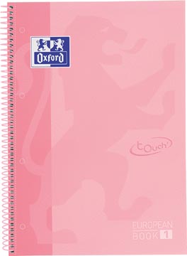 [4117272] Oxford school touch bloc spirale, ft a4+, 160 pages, quadrillé 5 mm, rose pastel