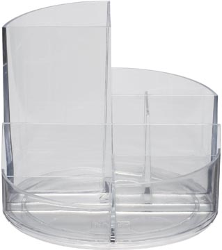 [4117605] Maul organisateur de bureau roundbox, ø14x12.5cm, 7 compartiments, plumier transparent