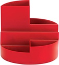 Maul organisateur de bureau roundbox, ø14x12.5cm, 7 compartiments, plumier rouge