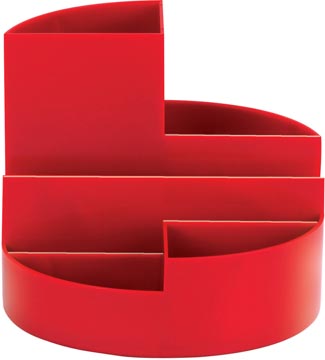 [4117625] Maul organisateur de bureau roundbox, ø14x12.5cm, 7 compartiments, plumier rouge