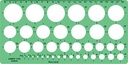 Linex gabarit de cercle 1 - 35 mm, contient 39 cercles et alignement millimétrique
