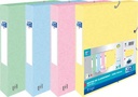 Oxford top file+ boîte de rangement, dos de 4 cm, couleurs pastel assorties, paquet de 4 pièces