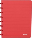 Atoma trendy cahier, ft a5, 144 pages, quadrillé 5 mm, transparant rood