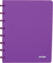 Atoma trendy cahier, ft a5, 144 pages, quadrillé 5 mm, transparant paars