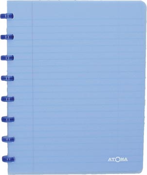[4136102] Atoma trendy cahier, ft a5, 144 pages, commercieel quadrillé, transparant blauw