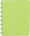 Atoma trendy cahier, ft a5, 144 pages, commercieel quadrillé, transparant groen