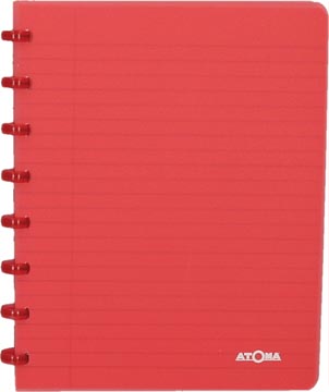 [4136104] Atoma trendy cahier, ft a5, 144 pages, commercieel quadrillé, transparant rood