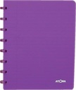 Atoma trendy cahier, ft a5, 144 pages, commercieel quadrillé, transparant paars