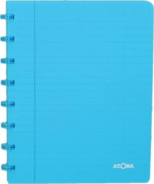 [4136108] Atoma trendy cahier, ft a5, 144 pages, commercieel quadrillé, transparant turkoois