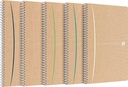 Oxford touareg cahier à reliure spirale, 180 pages ft a4, quadrillé 5 mm, couleurs assorties