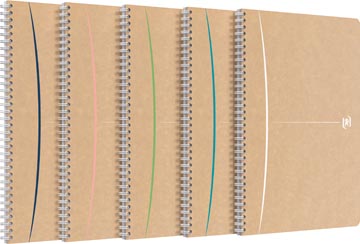 [4141848] Oxford touareg cahier à reliure spirale, 180 pages ft a4, ligné, couleurs assorties